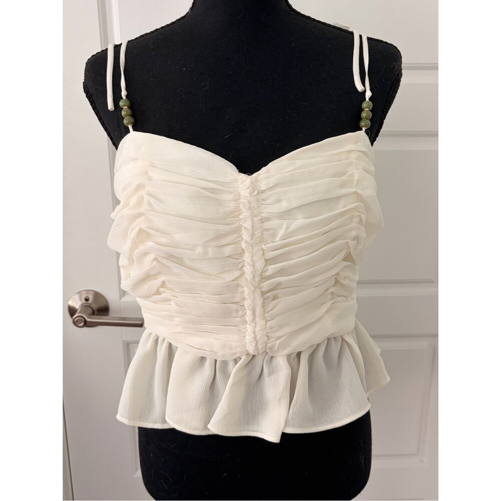 Ruffle Peplum Spaghetti Strap Top